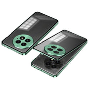 For OnePlus 13 Snap Buckle Single-sided Metal Frame Frosted Phone Case(Dark Green)