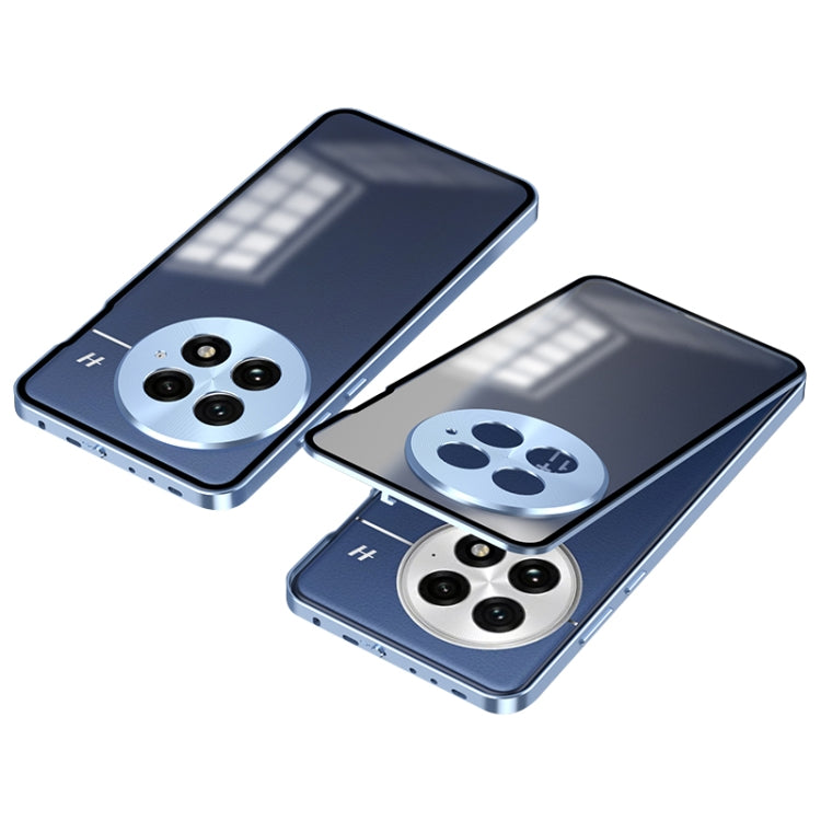 For OnePlus 13 Snap Buckle Single-sided Metal Frame Frosted Phone Case(Sierra Blue)