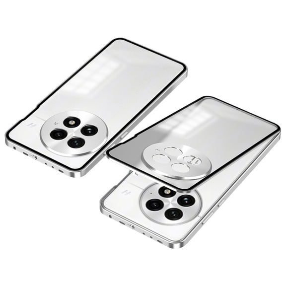For OnePlus 13 Snap Buckle Single-sided Metal Frame Frosted Phone Case(Silver)