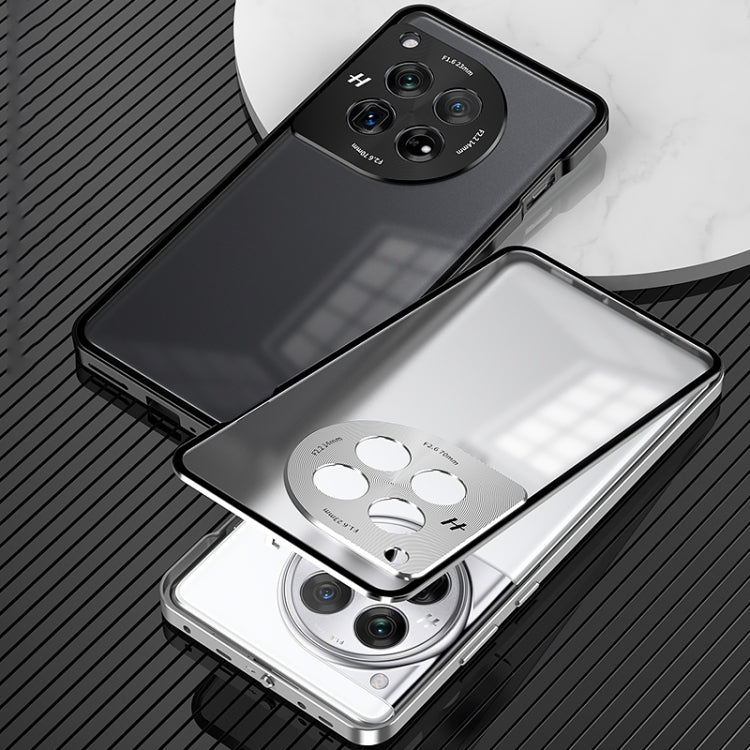 For OnePlus 13 Snap Buckle Single-sided Metal Frame Frosted Phone Case(Silver)