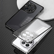 For OnePlus 13 Snap Buckle Single-sided Metal Frame Frosted Phone Case(Silver)