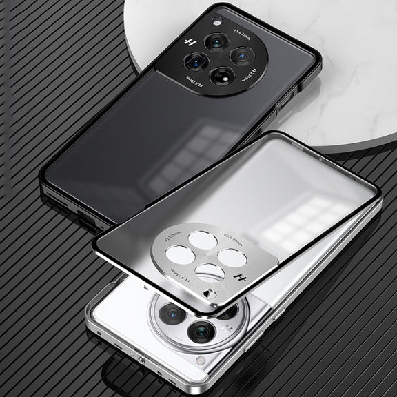 For OnePlus 13 Snap Buckle Single-sided Metal Frame Frosted Phone Case(Silver)