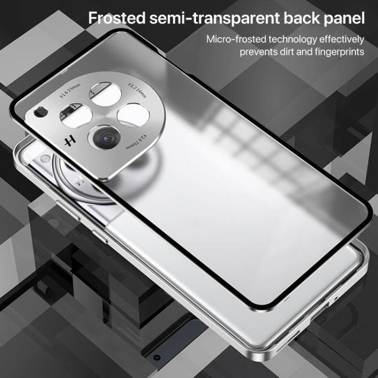 For OnePlus 13 Snap Buckle Single-sided Metal Frame Frosted Phone Case(Silver)