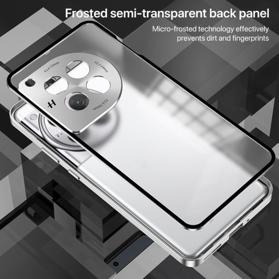 For OnePlus 13 Snap Buckle Single-sided Metal Frame Frosted Phone Case(Silver)