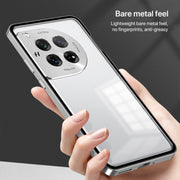 For OnePlus 13 Snap Buckle Single-sided Metal Frame Frosted Phone Case(Silver)
