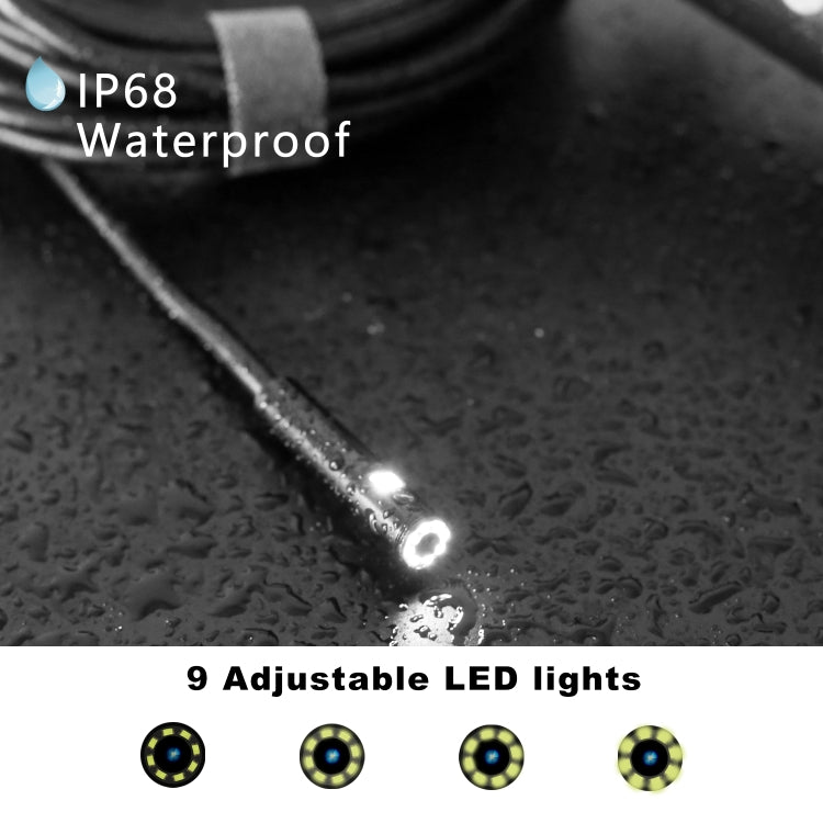 F280 8mm 1080P IP68 Water-resistant Dual Camera WiFi Digital Endoscope, Length:2m Hard Cable(Black)