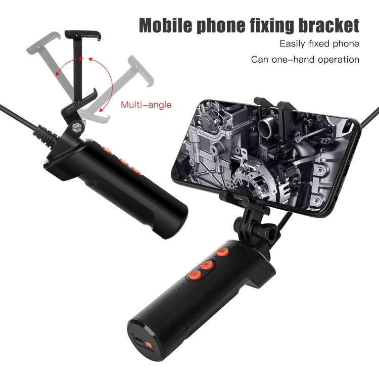 F280 8mm 1080P IP68 Water-resistant Dual Camera WiFi Digital Endoscope, Length:2m Hard Cable(Black)