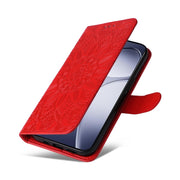 For Redmi K70 Ultra Embossed Sunflower Leather Phone Case(Red)