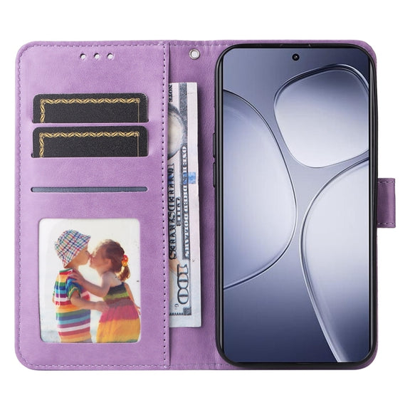 For Redmi K70 Ultra Embossed Sunflower Leather Phone Case(Purple)