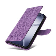 For Redmi K70 Ultra Embossed Sunflower Leather Phone Case(Purple)