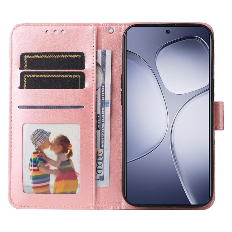For Redmi K70 Ultra Embossed Sunflower Leather Phone Case(Rose Gold)