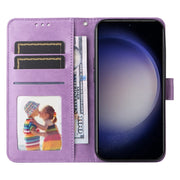 For Samsung Galaxy S25+ 5G Embossed Sunflower Leather Phone Case(Purple)