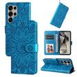 For Samsung Galaxy S25 Ultra 5G Embossed Sunflower Leather Phone Case(Blue) - Galaxy S25 Ultra 5G Cases by PMC Jewellery | Online Shopping South Africa | PMC Jewellery | Buy Now Pay Later Mobicred
