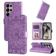 For Samsung Galaxy S25 Ultra 5G Embossed Sunflower Leather Phone Case(Purple) - Galaxy S25 Ultra 5G Cases by PMC Jewellery | Online Shopping South Africa | PMC Jewellery | Buy Now Pay Later Mobicred