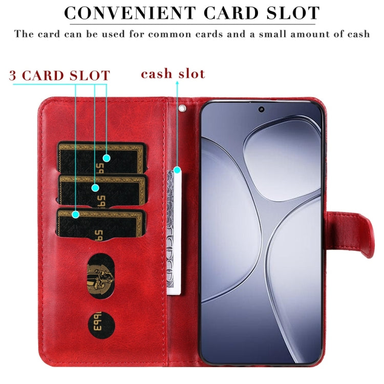 For Redmi K70 Ultra Fashion Calf Texture Zipper Leather Phone Case(Red)