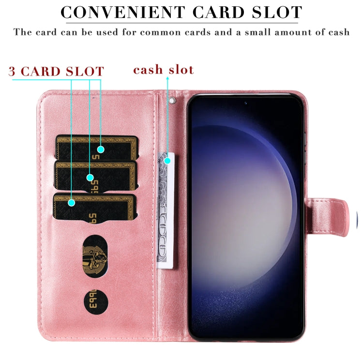 For Samsung Galaxy S25 5G Fashion Calf Texture Zipper Leather Phone Case(Rose Gold)