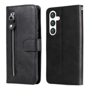 For Samsung Galaxy S25 5G Fashion Calf Texture Zipper Leather Phone Case(Black)