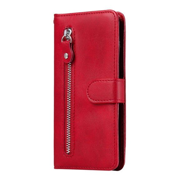 For Samsung Galaxy S25 5G Fashion Calf Texture Zipper Leather Phone Case(Red)