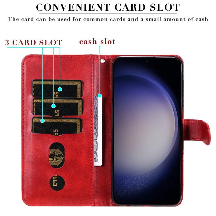 For Samsung Galaxy S25 5G Fashion Calf Texture Zipper Leather Phone Case(Red)