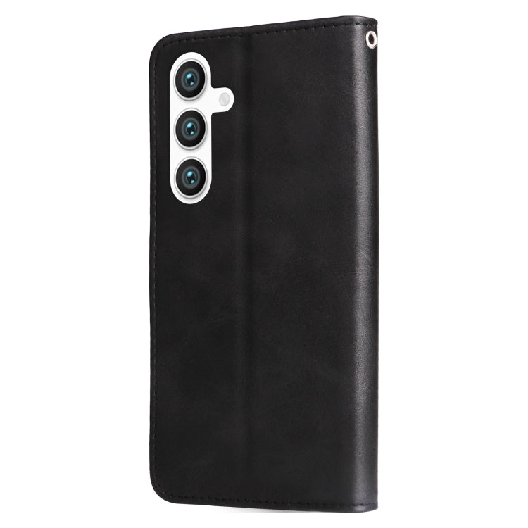 For Samsung Galaxy S25+ 5G Fashion Calf Texture Zipper Leather Phone Case(Black)