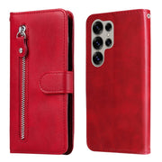 For Samsung Galaxy S25 Ultra 5G Fashion Calf Texture Zipper Leather Phone Case(Red)