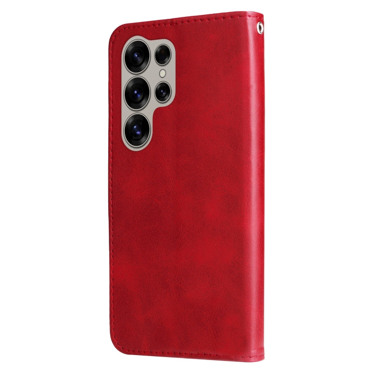 For Samsung Galaxy S25 Ultra 5G Fashion Calf Texture Zipper Leather Phone Case(Red)