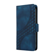 For Samsung Galaxy S25 5G Embossed Rhombus Starry Leather Phone Case(Blue)
