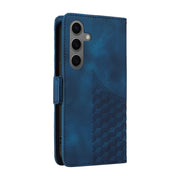 For Samsung Galaxy S25 5G Embossed Rhombus Starry Leather Phone Case(Blue)