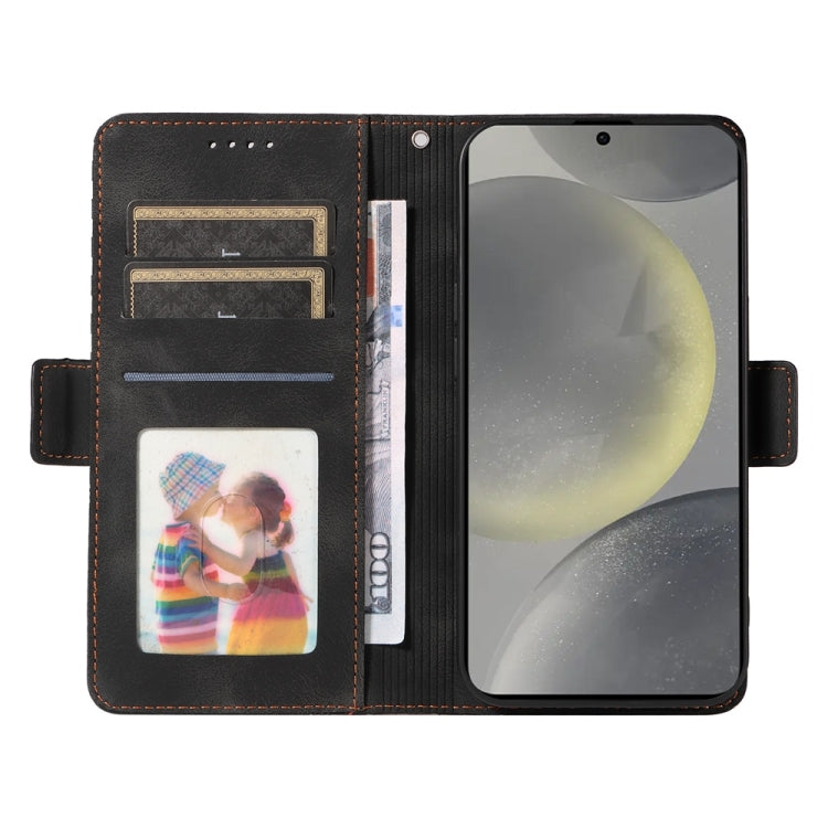 For Samsung Galaxy S25 5G Embossed Rhombus Starry Leather Phone Case(Black)