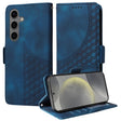 For Samsung Galaxy S25+ 5G Embossed Rhombus Starry Leather Phone Case(Blue) - Galaxy S25+ 5G Cases by PMC TechLife | Online Shopping South Africa | PMC TechLife | Buy Now Pay Later Mobicred