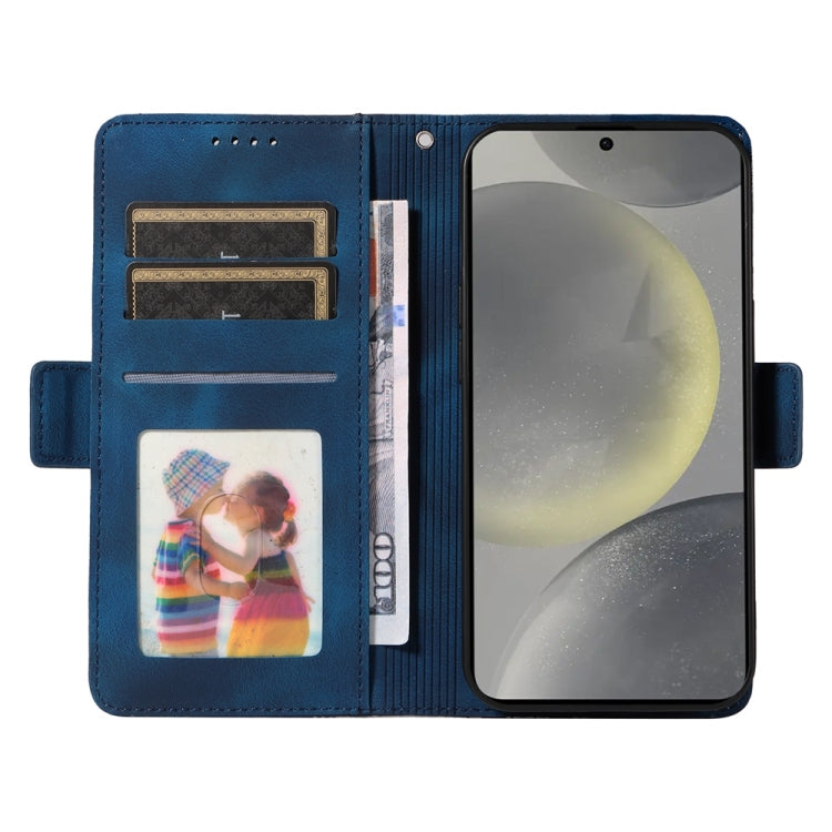 For Samsung Galaxy S25+ 5G Embossed Rhombus Starry Leather Phone Case(Blue)