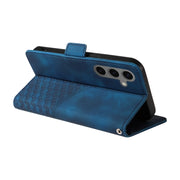 For Samsung Galaxy S25+ 5G Embossed Rhombus Starry Leather Phone Case(Blue)