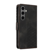 For Samsung Galaxy S25+ 5G Embossed Rhombus Starry Leather Phone Case(Black)