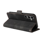 For Samsung Galaxy S25+ 5G Embossed Rhombus Starry Leather Phone Case(Black)