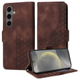 For Samsung Galaxy S25+ 5G Embossed Rhombus Starry Leather Phone Case(Brown) - Galaxy S25+ 5G Cases by PMC TechLife | Online Shopping South Africa | PMC TechLife | Buy Now Pay Later Mobicred