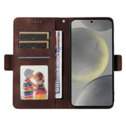 For Samsung Galaxy S25+ 5G Embossed Rhombus Starry Leather Phone Case(Brown)