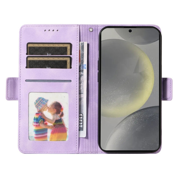 For Samsung Galaxy S25+ 5G Embossed Rhombus Starry Leather Phone Case(Purple)