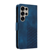 For Samsung Galaxy S25 Ultra 5G Embossed Rhombus Starry Leather Phone Case(Blue)