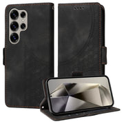 For Samsung Galaxy S25 Ultra 5G Embossed Rhombus Starry Leather Phone Case(Black)