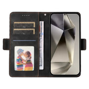 For Samsung Galaxy S25 Ultra 5G Embossed Rhombus Starry Leather Phone Case(Black)