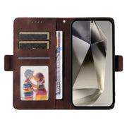 For Samsung Galaxy S25 Ultra 5G Embossed Rhombus Starry Leather Phone Case(Brown)
