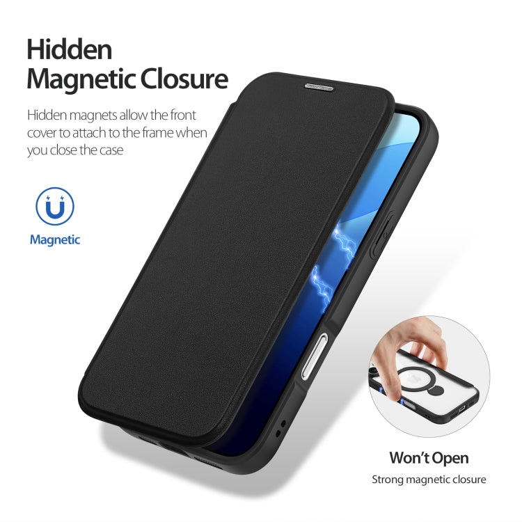 For iPhone 16 Pro Max DUX DUCIS Skin X Pro Series MagSafe Ring Holder Leather Phone Case(Black)