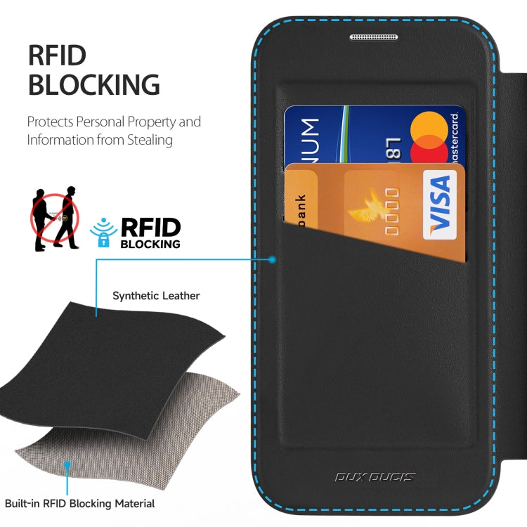 For iPhone 16 Pro Max DUX DUCIS Skin X Pro Series MagSafe Ring Holder Leather Phone Case(Black)