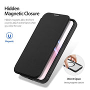 For iPhone 16e DUX DUCIS Skin X Pro Series MagSafe Ring Holder Leather Phone Case(Black)