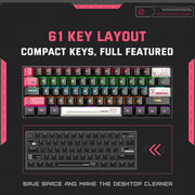 ONIKUMA G55 61 Keys RGB Colorful Lighting Wired Gaming Mechanical Keyboard(Black)