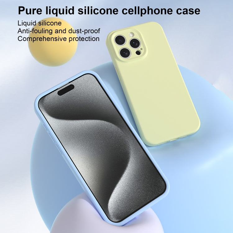 For iPhone 16 Precise Hole Liquid Silicone Jelly Color Full Coverage Phone Case(Navy Blue)