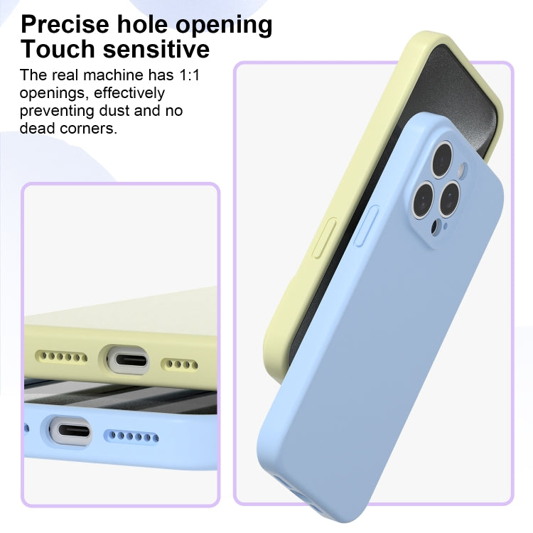 For iPhone 16 Precise Hole Liquid Silicone Jelly Color Full Coverage Phone Case(Navy Blue)
