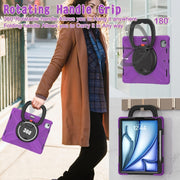 For iPad Air 13 2024 / Air 13 2025 Silicone Hybrid PC Tablet Case with Holder & Shoulder Strap(Purple)