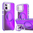 For iPhone 16 Plus MagSafe Gradient Color Lens Film Phone Case with Lens Fold Holder(Purple) - free shipping - PMC TechLife - Order now!
