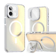 For iPhone 16 Plus MagSafe Gradient Color Lens Film Phone Case with Lens Fold Holder(White) - free shipping - PMC TechLife - Order now!